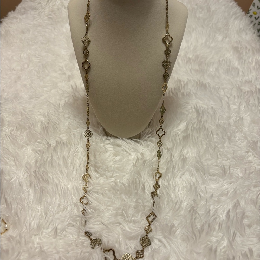 Charming Charlie Gold Necklace with Elegant Charms